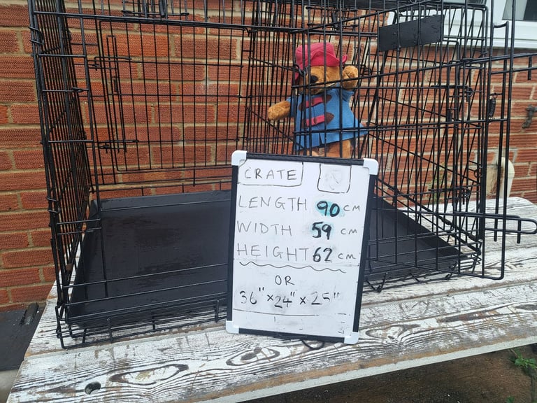 Double cage crate dog puppy 