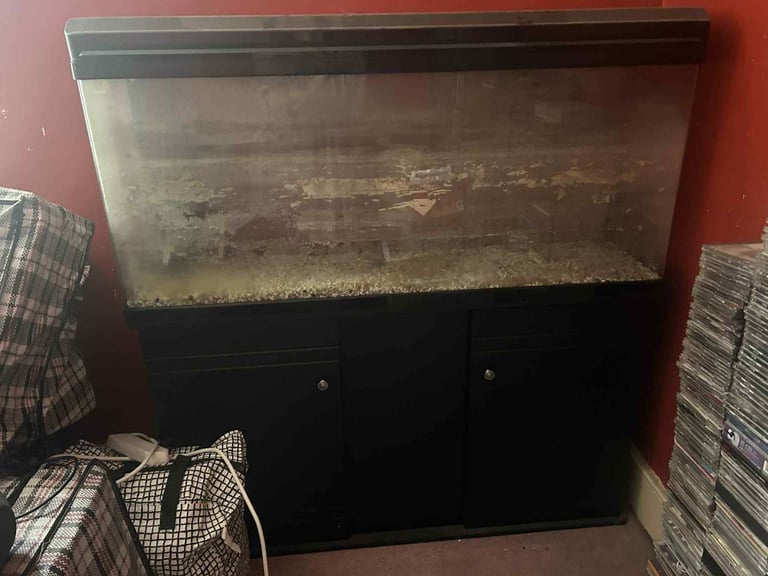 image for  fish tank, along with cabinet and accessories