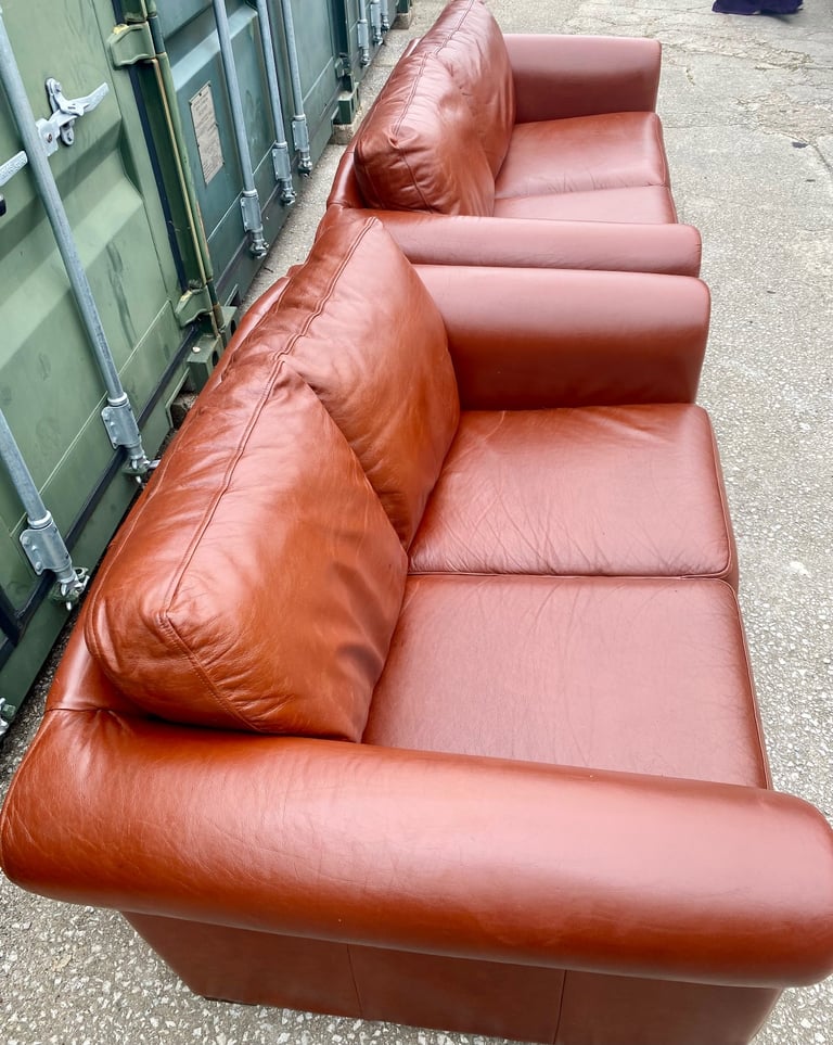 3-2 i Real tan Leather sofas