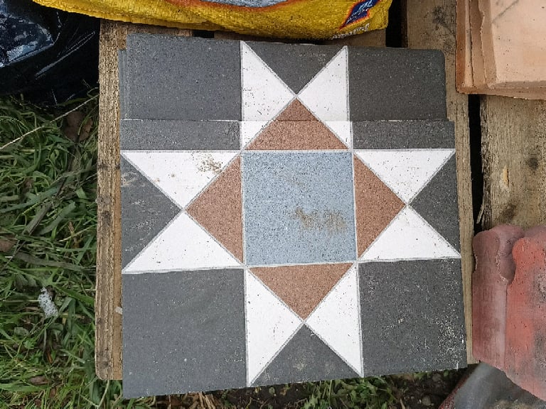 Grosvenor black blue Victorian style tiles ....Useful spares