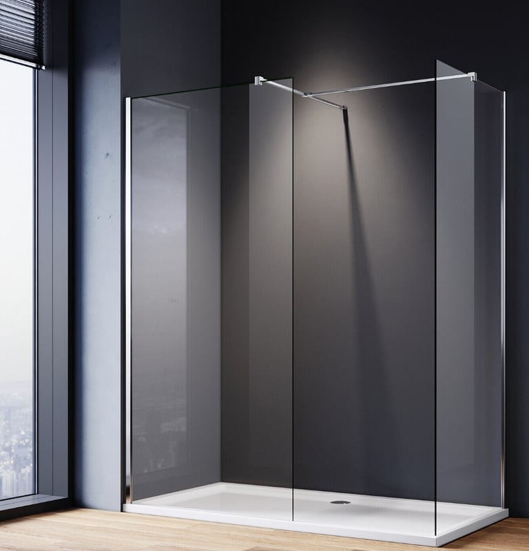 New Clear 8mm Walk In Shower Enclosure 1200 x 800mm RRP £420 Our Price £255