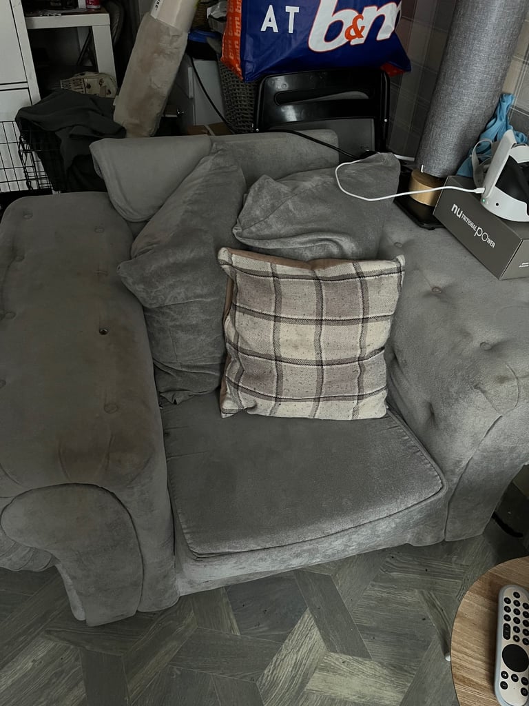 Chesterfield arm chair sofas and footstool 