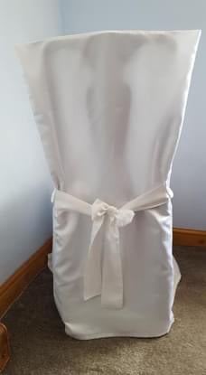 Wedding chair covers white satin with own tie backs