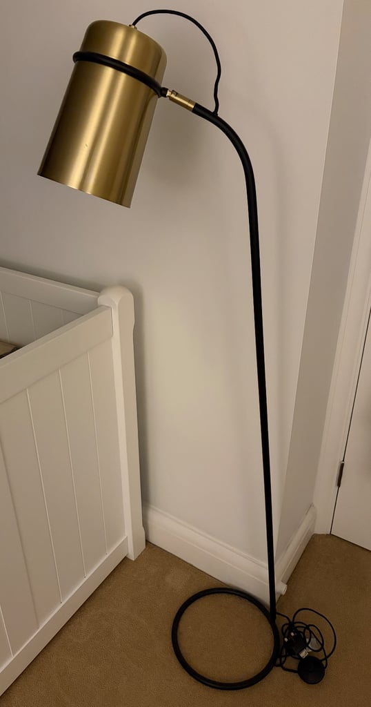 image for John Lewis “Keegan” floor / standard lamp brass satin - stylish modern minimalist