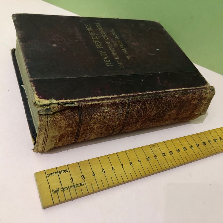 1894 antique leather READY REFERENCE Universal Cyclopaedia •W.R. Balch