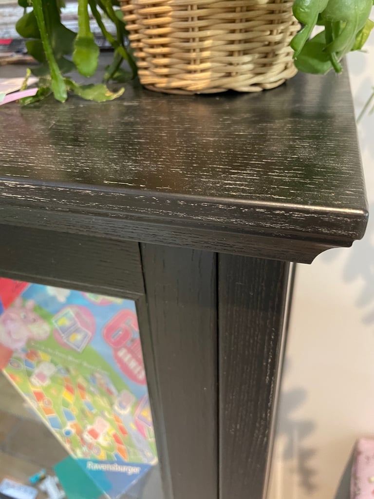 IKEA display cabinet storage, in black, with sliding door