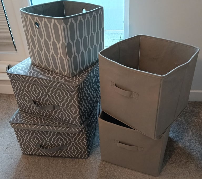 image for Set of 5 fabric  storage boxess