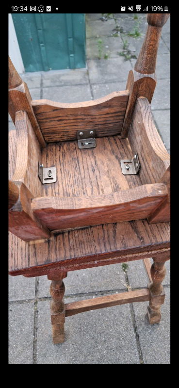 Solid Oak wooden bar stools x 2 