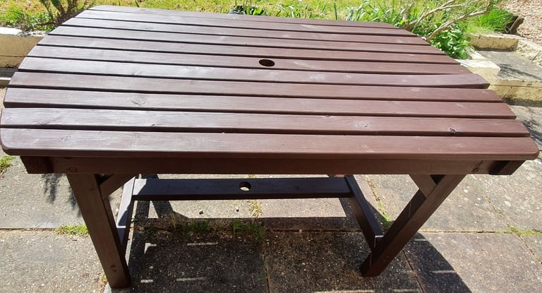 image for Large Wooden Table, seats up to 6, Ronseal Treated