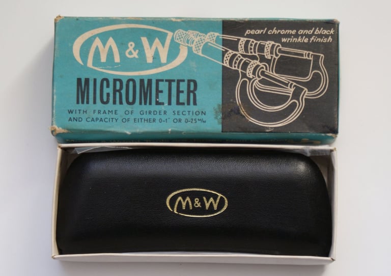 Moore & Wright 0”-1”’ (Imperial) Micrometer No. 965, cased and boxed in excellent condition