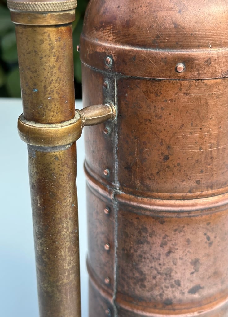ANTIQUE FRENCH COPPER VINE SPRAYER, MURATORI PARIS GARDEN SPRAYER, H34cm - 1900s - WILL POST!
