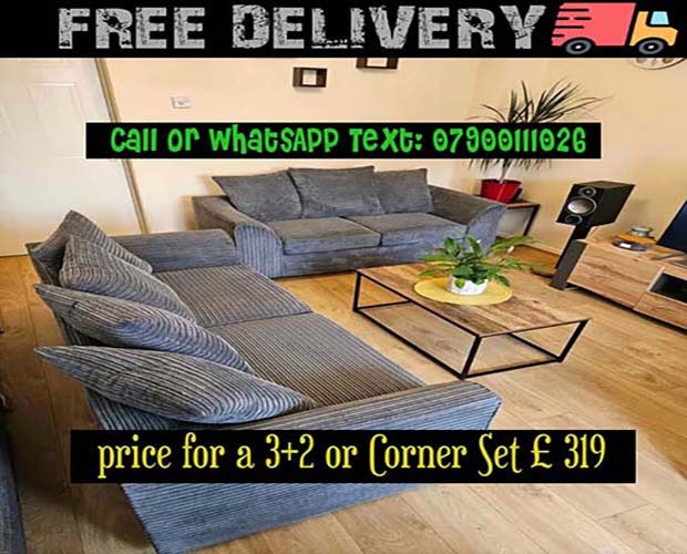 HighEnd Sofas set 2 and 3 seater fabric sofa corner sofa in