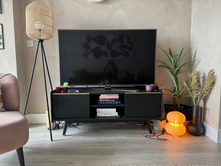 Black Wood Modern TV Unit QUICK SELL