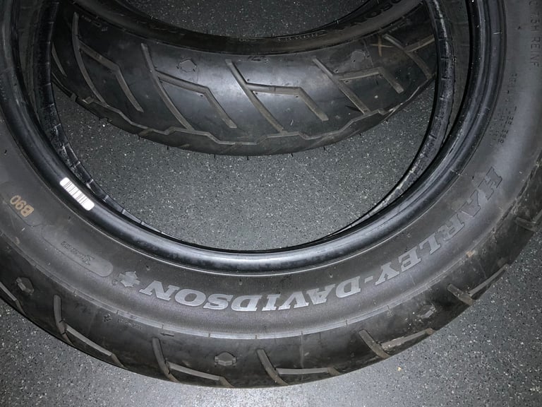 Two Harley Davidson tyres 
