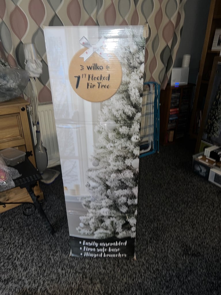 7ft flocked Christmas tree 