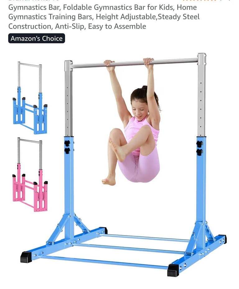 image for Gymnastics Bar, Foldable Gymnastics Bar for Kids, Home Gymnastics Training Bars, 