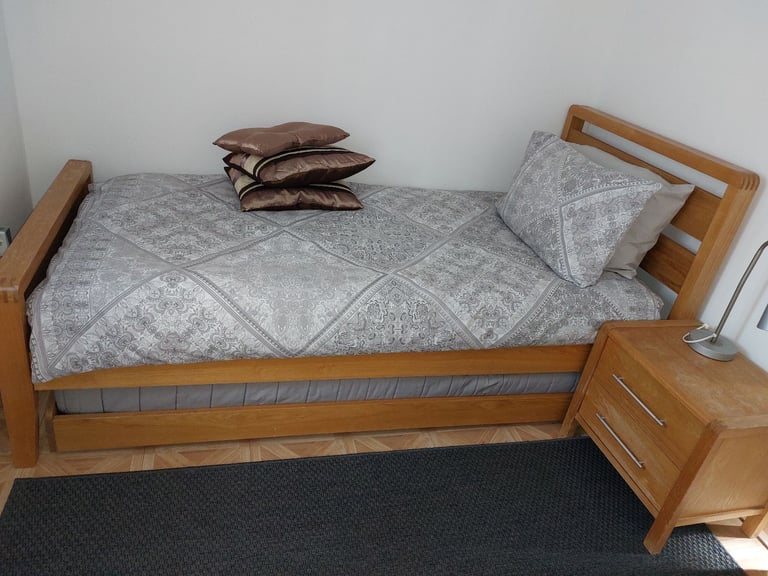 Single bed with guest bed real pine wood and bed side 