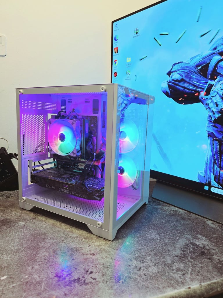 REDUCED CUBE Gaming PC, RTX 2070 SUPER,core i5 gen 10, 2.3GHz,16GB RAM,256GB SSD+1TB HDD