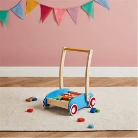Toylife wooden toys baby walker push along cart truck and building blocks BNIB RRP £50