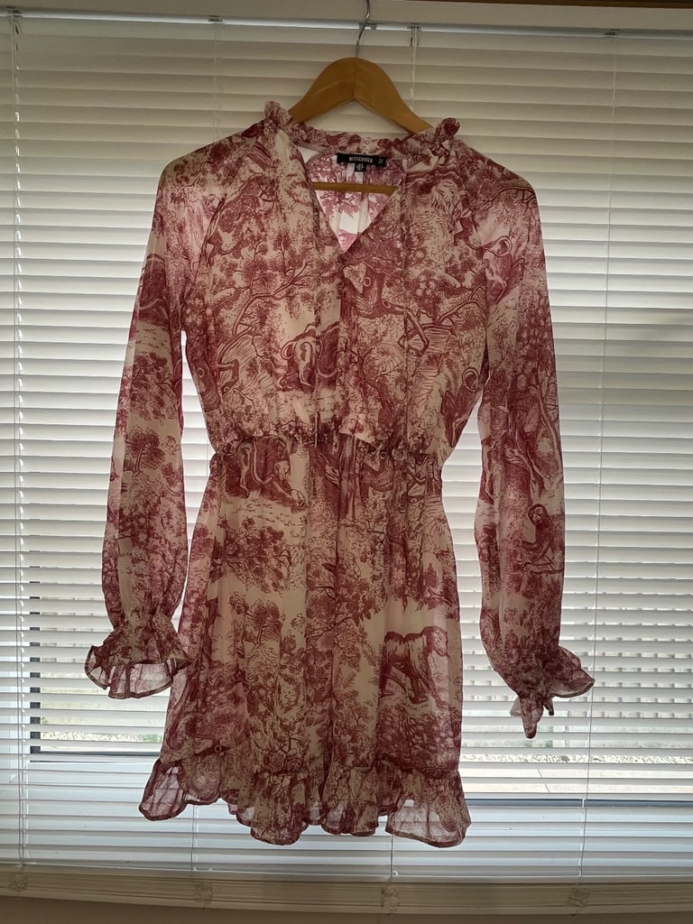 image for Women's Missguided Red & White Lightweight Floral Summer Dress