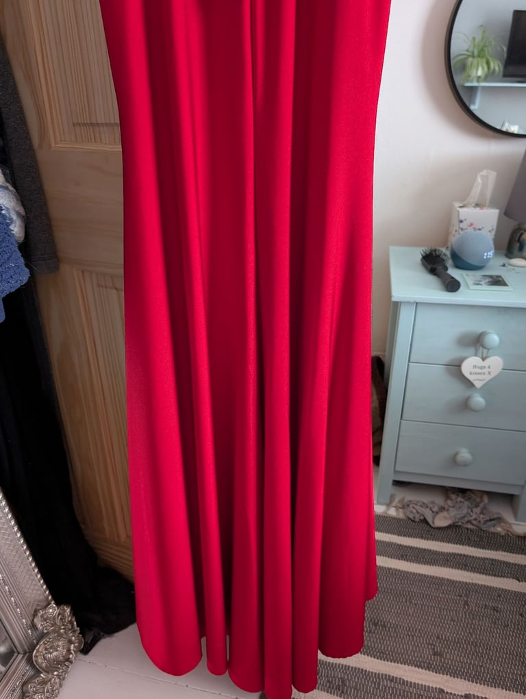 Red long prom dress