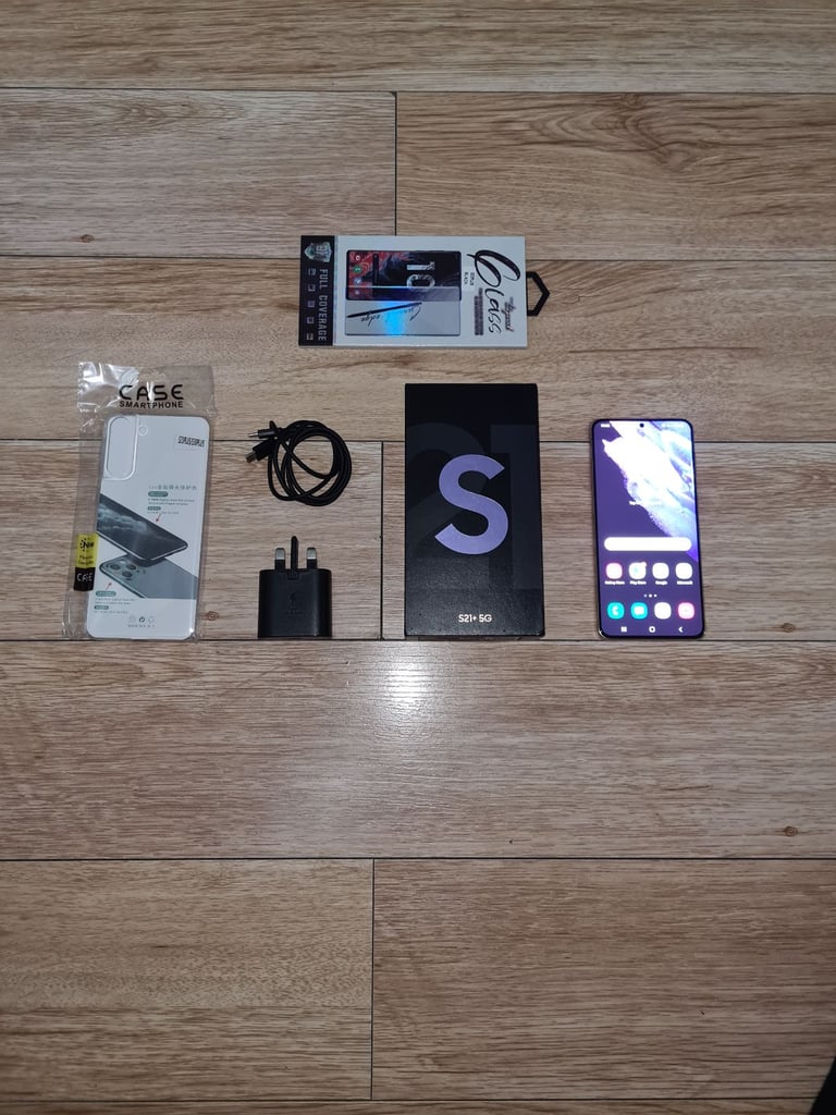 image for Like New Samsung S21 Plus 5G Bundle 128GB Unlocked Purple Dual Sim Warranty