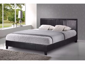 HIGH QUALITY DOUBLE LEATHER BED IN BLACK/BROWN COLORS-
