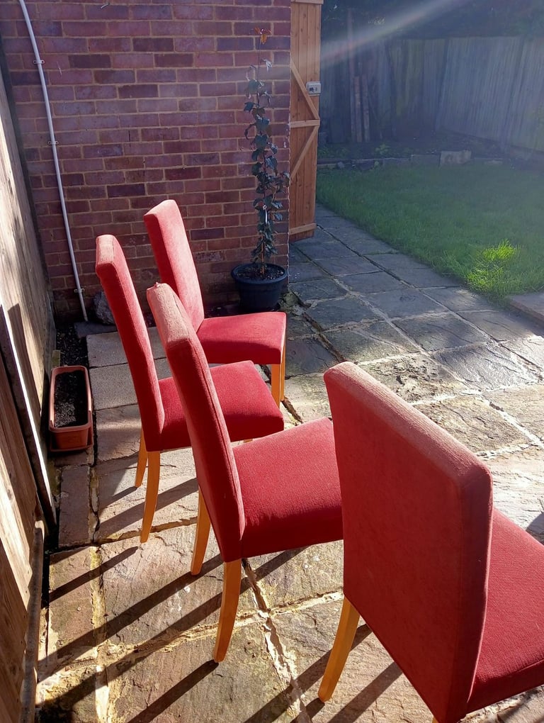 4x Red Dining Chairs