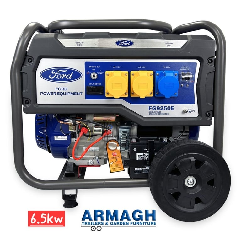 6.5kv 6500w ford electric key start generator 110v 230v