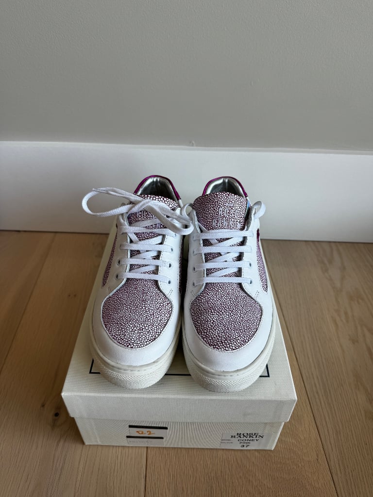 image for Rose Rankin Women’s Designer Trainers EU size 37 White/Pink/Silver