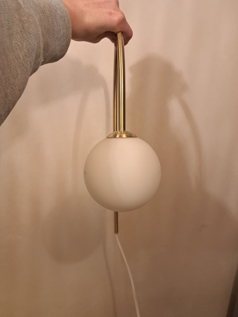 image for Eniola gold plug in wall light Dunelm SCRATCHED