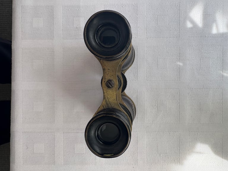 Classic opera binoculars leather and brass 