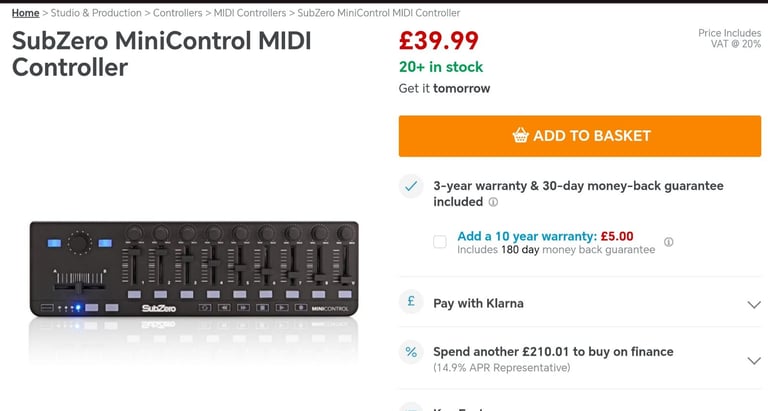 Subzero mini midi controller