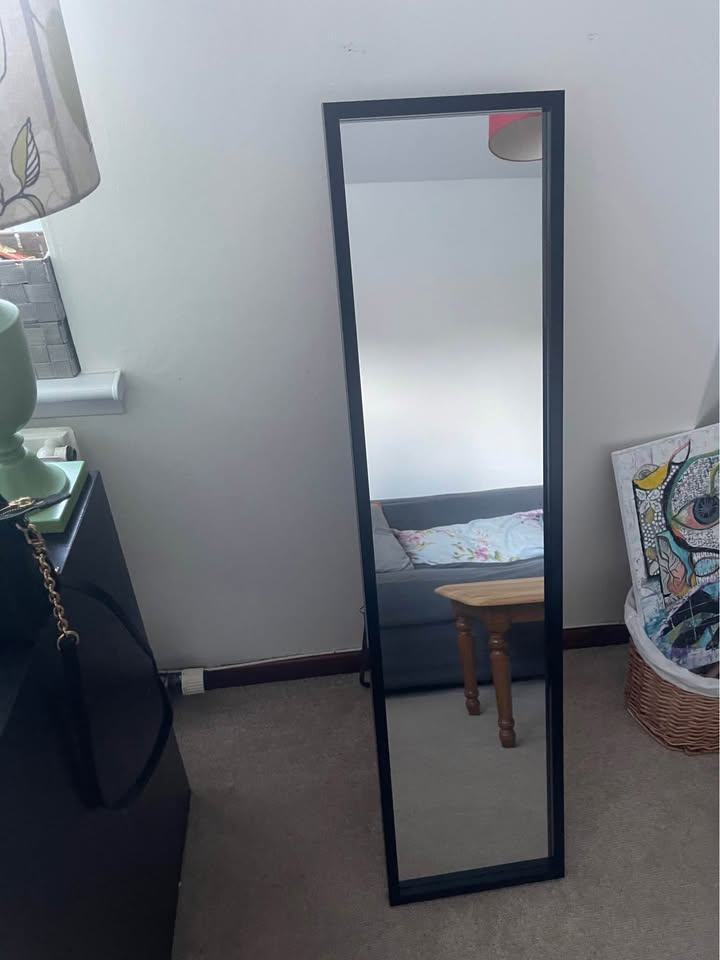 Full-Length Mirror with Black Frame