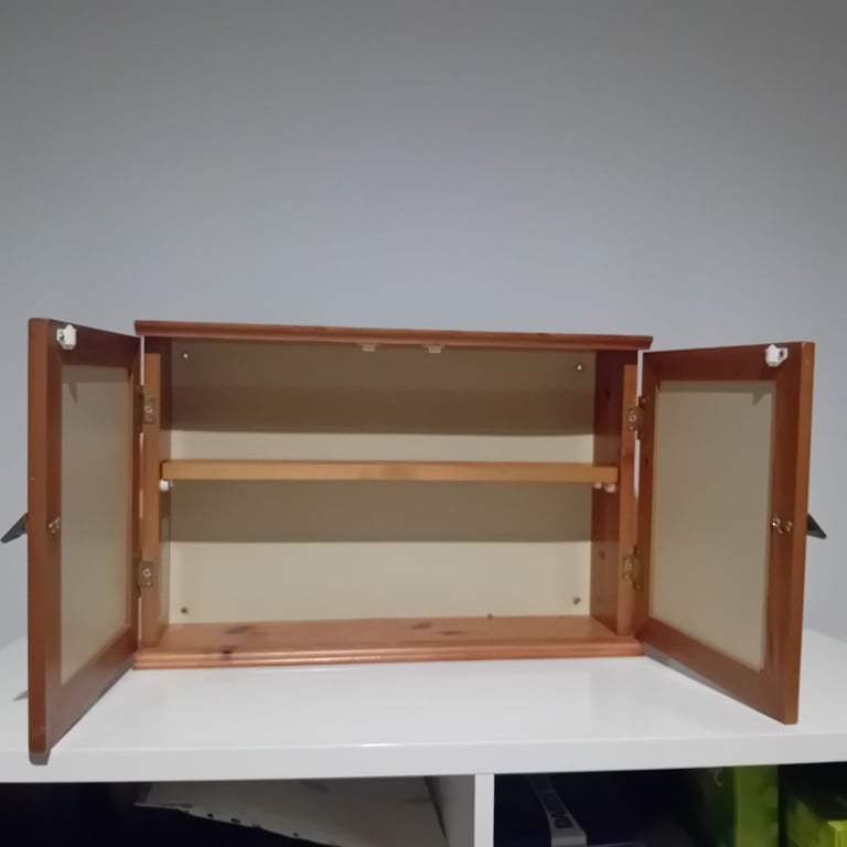 Mirrored Pine surround bathroom cabinet with internal shelf for sale