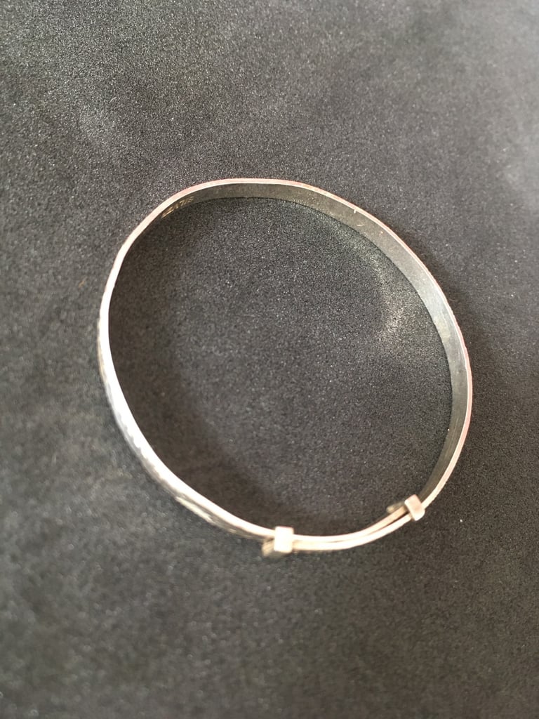 image for 925 Sterling Silver Vintage Baby’s Expandable Bangle Bracelet 