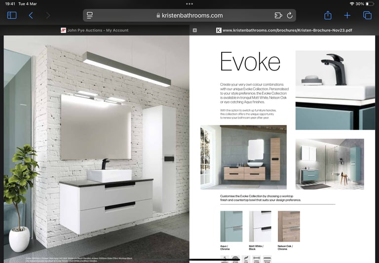 Evoke 1000mm wall hung vanity in Aquamarine, counter, basin, mixer and waste