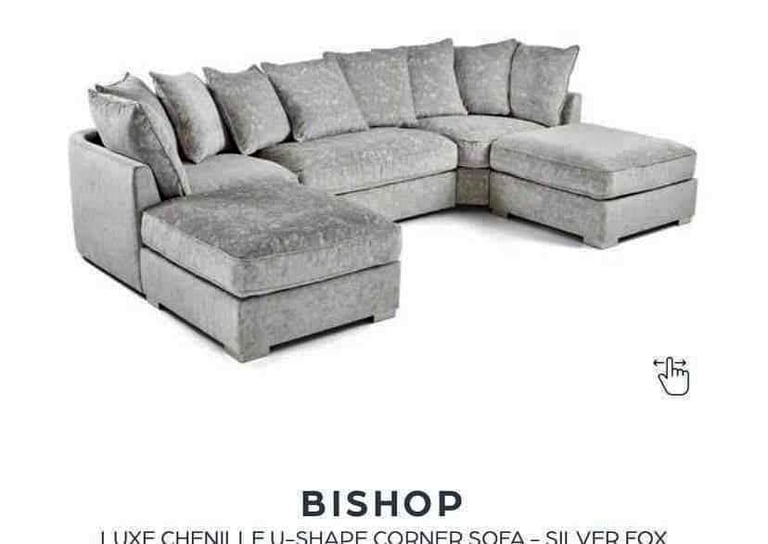 image for Brand New Bishop Scatterback U Shape Sofa - Truffle SAME/NEXT DAY DELIVERY