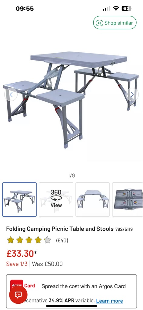 image for Portable 4 Camping Table and chairs 