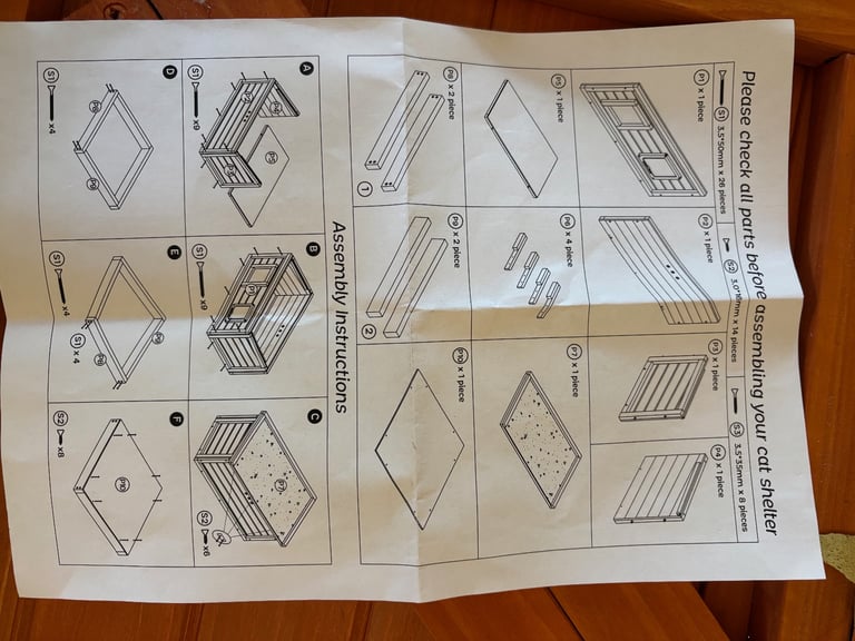 Brand new cat shelter box ready to assemble