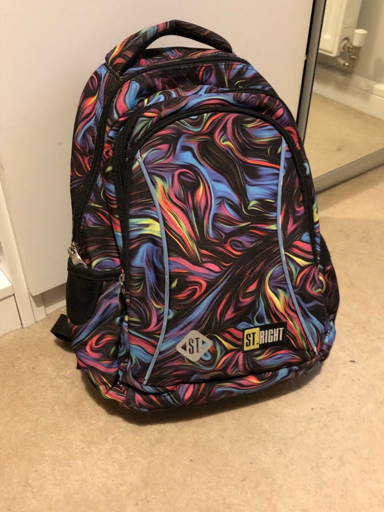 St. Right Girl Mosaic School Backpack Cat Tote Bag Crossbody Bag