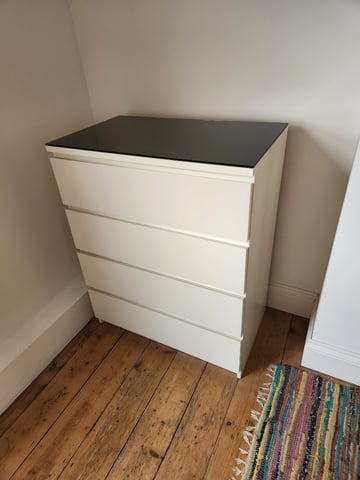Ikea Malm chest of drawers with/without glass top | in Newport | Gumtree
