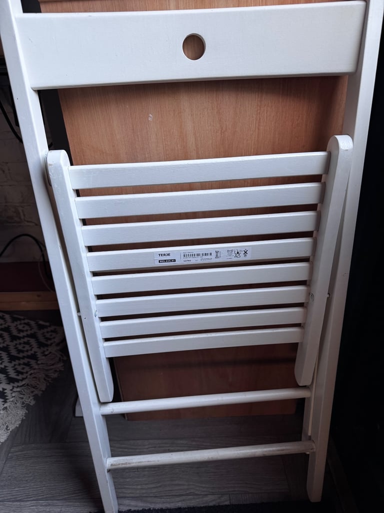 4 Ikea Terje white chairs