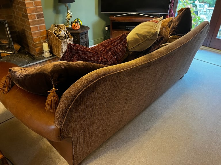 Tetrad Torino Half Leather & Half Fabric large sofa with all cushions included