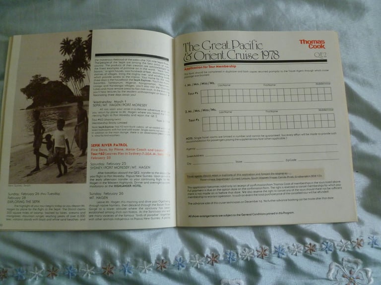 Queen Elizabeth 2, The Great Pacific and Orient Cruise 1978 Souvenir Book.