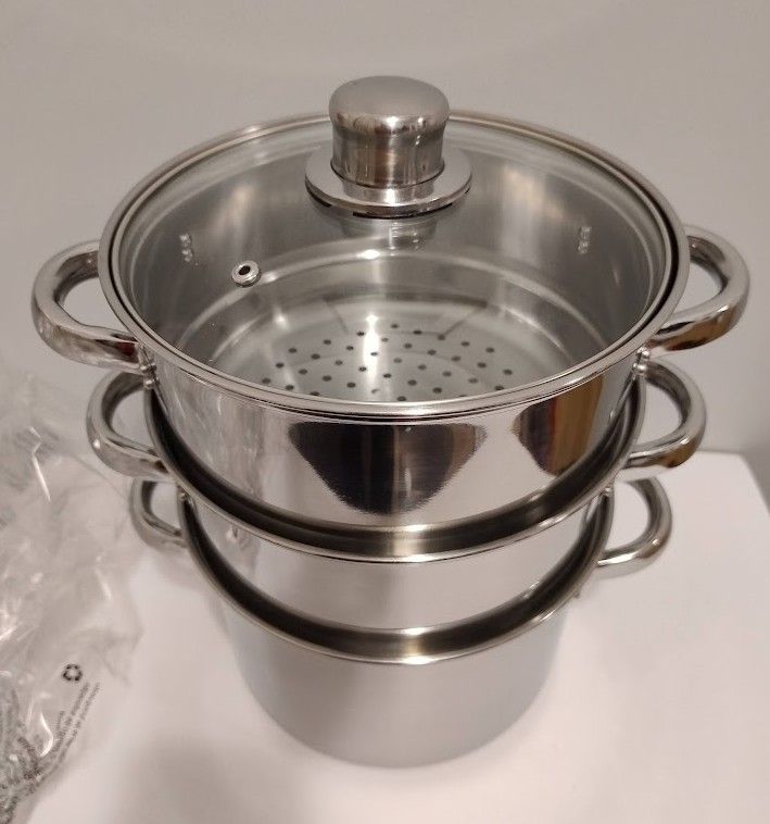 KitchenCraft 3-Tier Stainless Steel Steamer, 20 cm, Unused, in Original Packaging