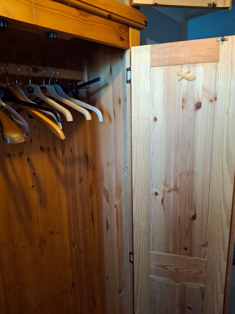 Deep and Tall Pine Wardrobe 