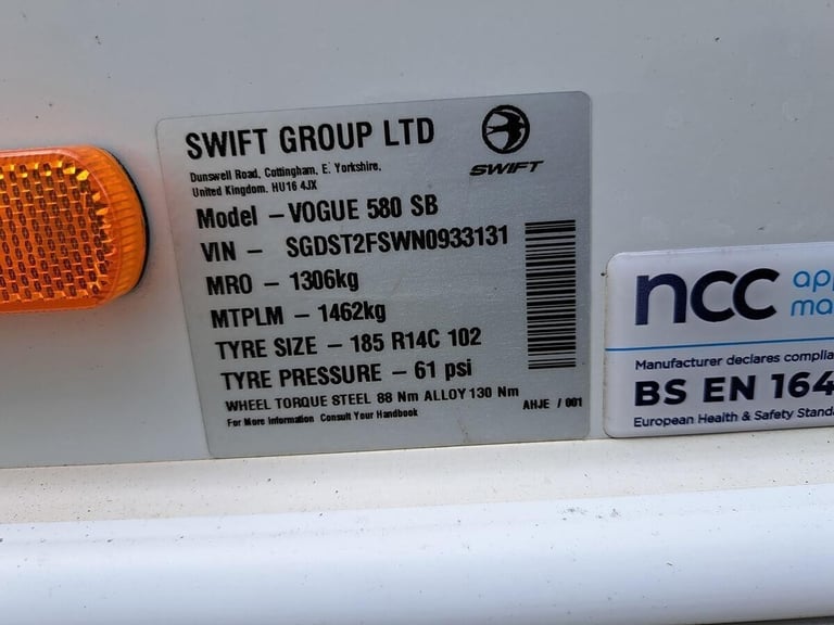 2022 Swift Vogue 580