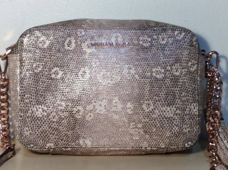 Michael Beige  Leather Crossbody Bag 