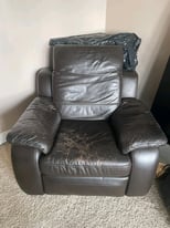 Single electric leather recliner